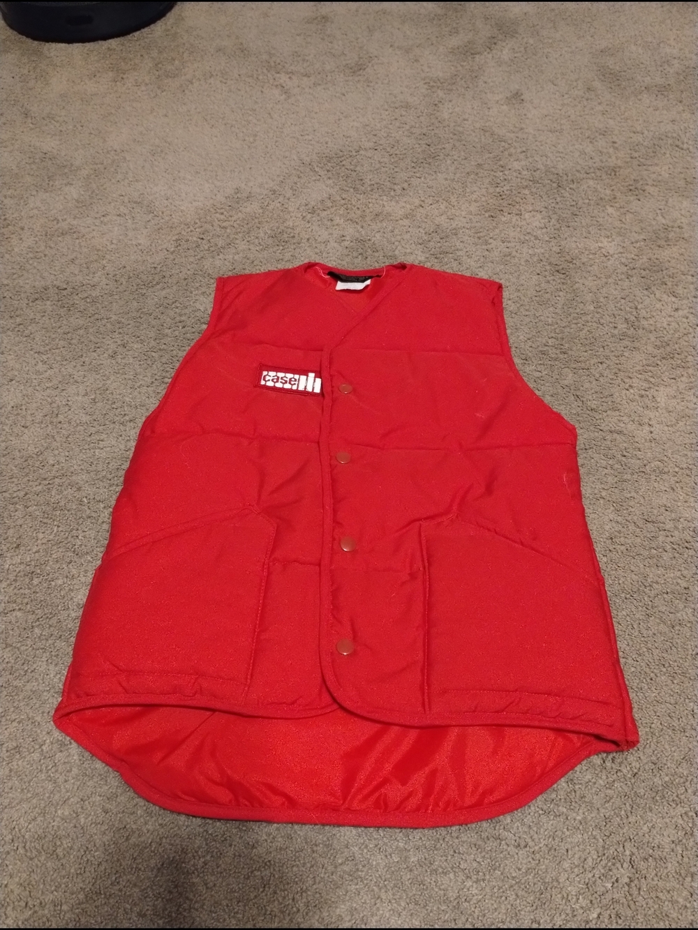 Vintage 80's Red  Case IH Quilted Puffer Vest Mens Sz Small